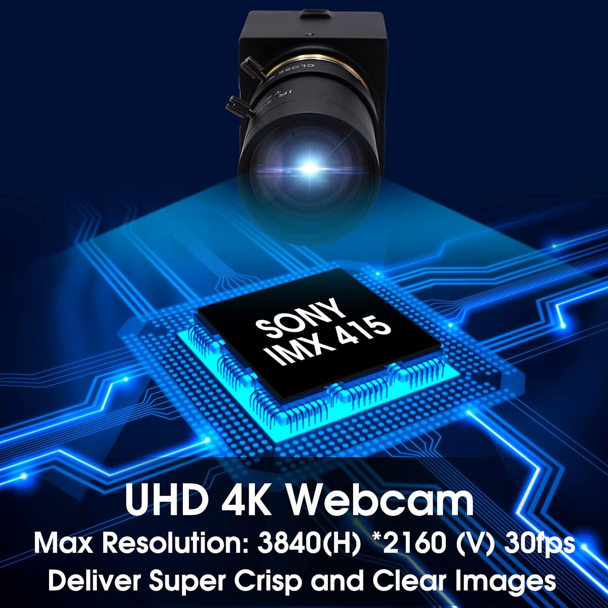 Webcam 4K UHD – USB-webcam – USB-camera – Pc-camera – Computercamera – 10x Optische Zoom – 5-50 Mm Varifocale Lens