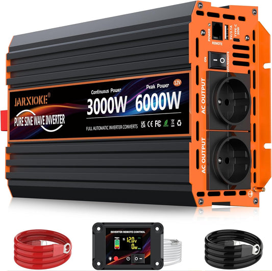 <font dir="auto" style="vertical-align: inherit;"><font dir="auto" style="vertical-align: inherit;">        3000W Pure Sine Wave Power Inverter 12V to 230V Voltage Converter – Stable Power for RV, Car, and Solar | LCD Remote Control, USB & Type-C       </