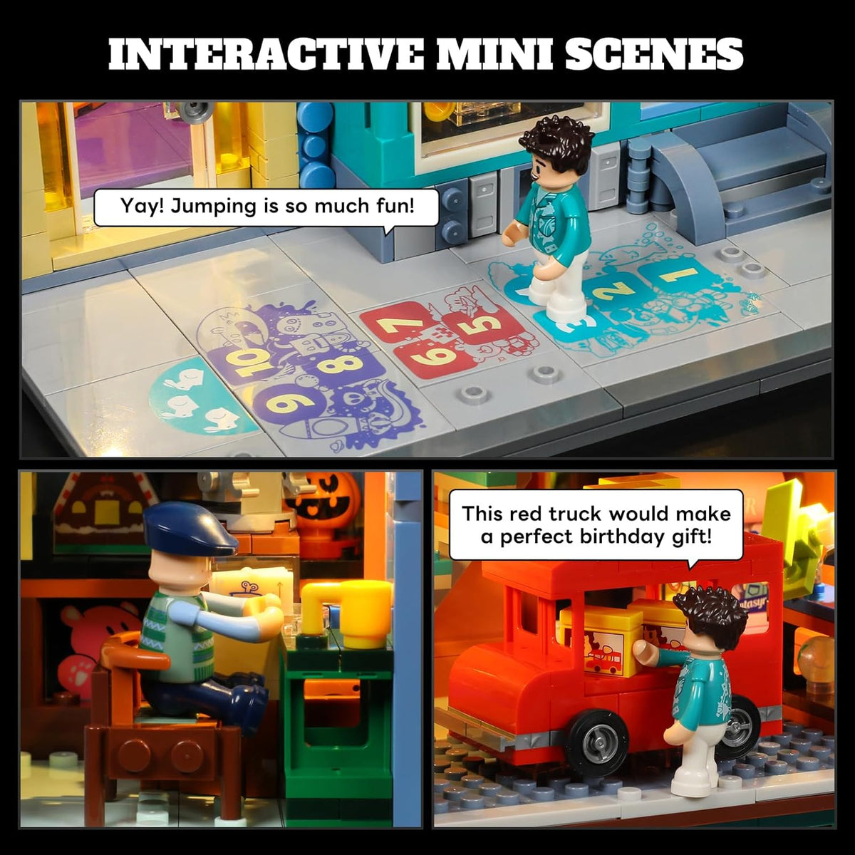 Lumibricks Speelgoedwinkel bouwset met licht, 3086 stuks, modulair gebouw, 2-in-1 Bauhaus & poppenhuis, cadeau-idee voor tieners en volwassen speelgoedfans, L9100