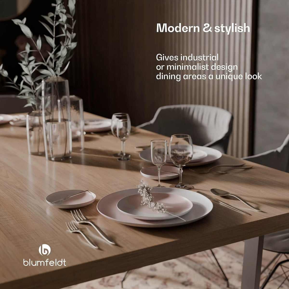 Blumfeldt Bearsdon Houten tafelblad - multiplex blad, 180 x 90 cm, hitte- & krasbestendig, ideaal voor eetkamer - taupe houtfinish, minimalistische stijl