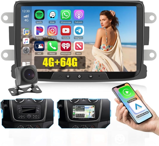 Autoradio Android 13 – Navigatiesysteem – Multimedia Systeem – Autoradio Met Touchscreen – Carplay Wireless – 8 Inch HD Scherm – Draadloze Android Auto – Achteruitrijcamera Met Nachtzicht - QUORE
