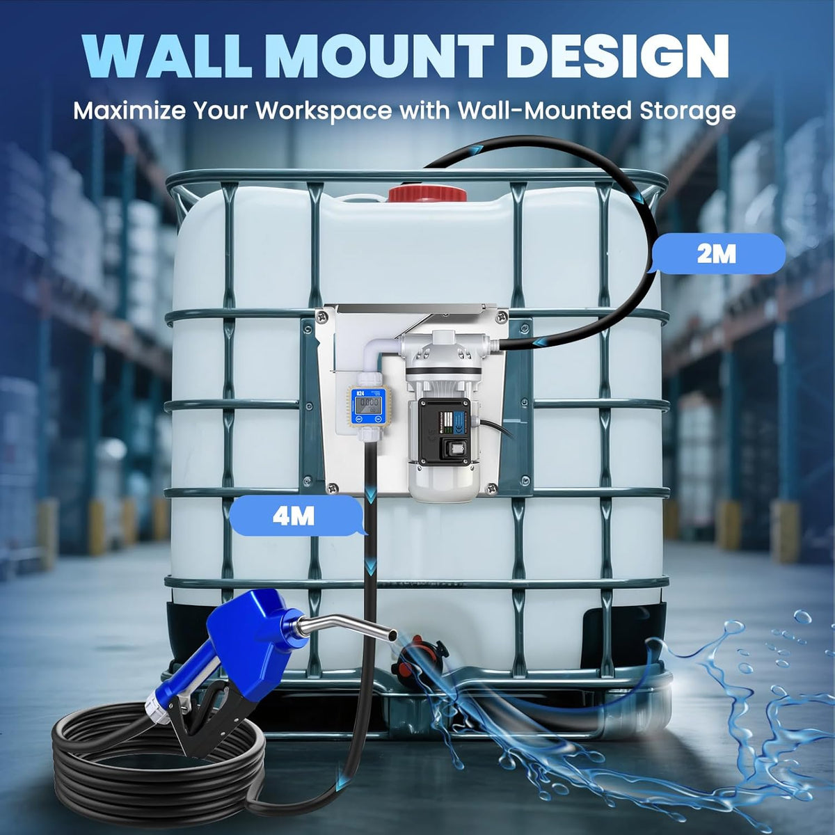 DEF Transferpomp Set Voor IBC-Container – AdBlue Pomp – Ureumpomp – Transferpomp – Membraanpomp – 40 L/Min – Zelfaanzuigend