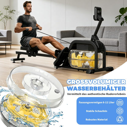 Home Rowing Machine, Foldable Home Rower with 16 Resistance Levels, Training Data, Space Saving and Quiet - QUORE