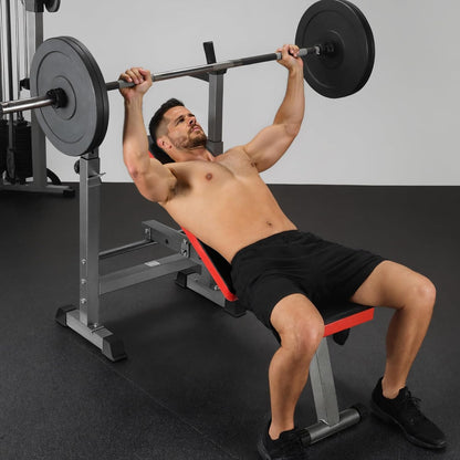 LUXTRI Folding Weight Bench up to 230 kg Training Bench with Dumbbell Holder, 2-in-1 Lounger Fitness Bench