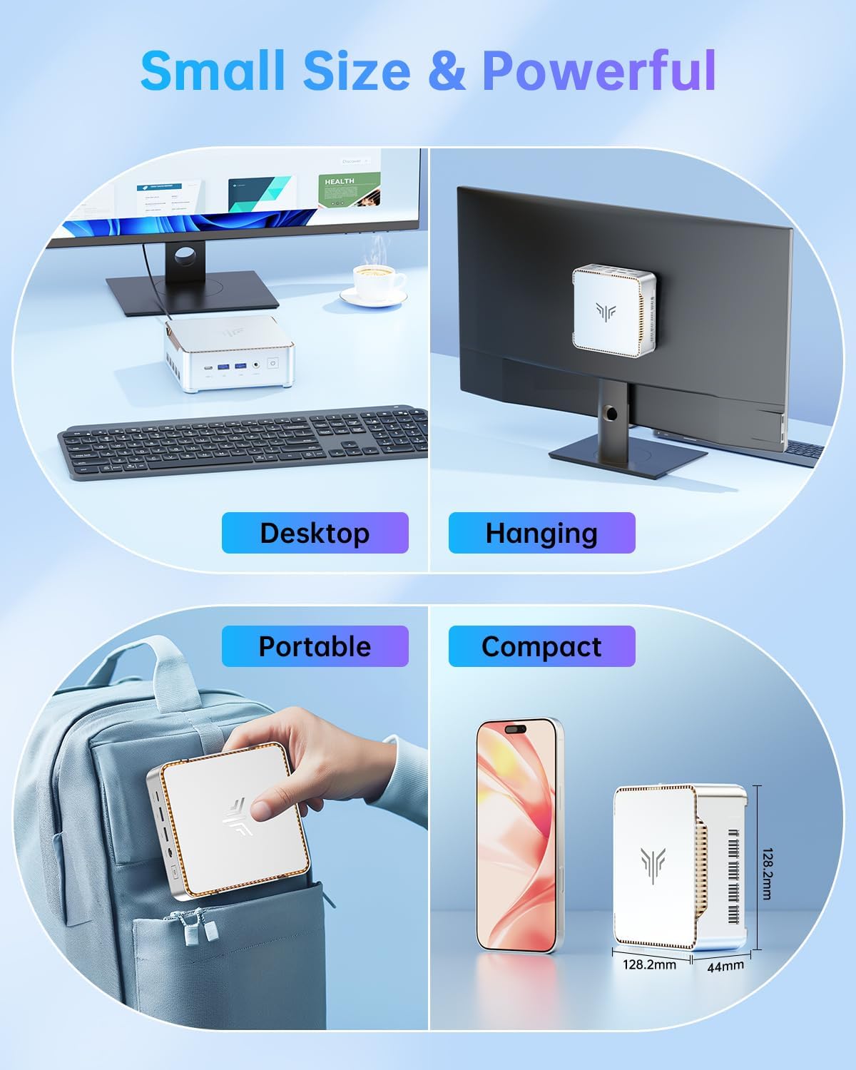 NiPoGi Pinova P2 Mini PC W-11 Pro ΑOD Ryzen 4300U (up to 3.70GHz) 16GB DDR4 512GB M.2 SSD, Mini Desktop Computer HDMI 2.0, DP, Type-C, 4K Triple Display Micro-PC with VESA for School/Office/Home - QUORE