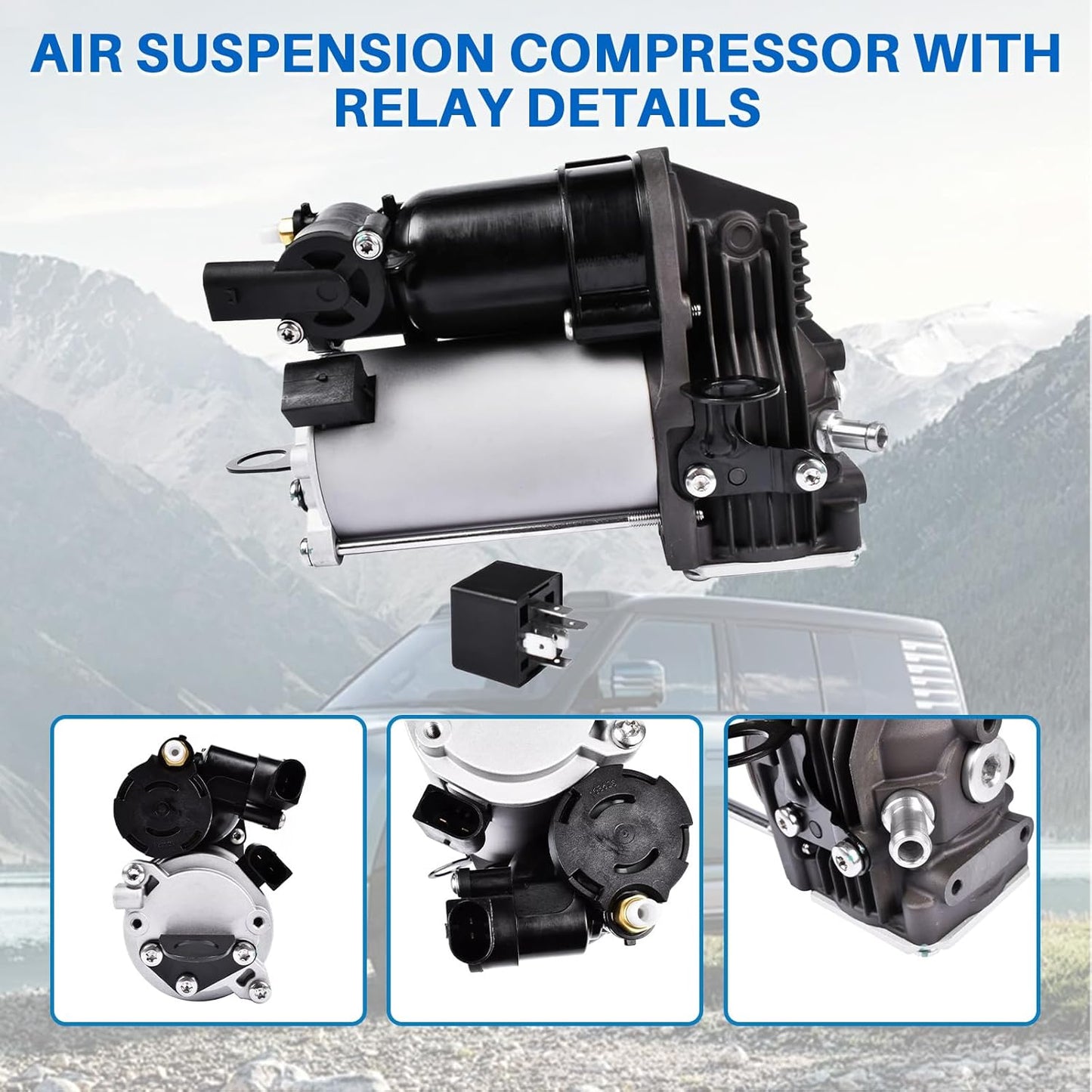 Luchtvering compressor vierwielaandrijving compatibel met GL-klasse X164 GL320 GL350 GL500 M-klasse W164 ML300 ML320 ML450 ML500 vervanging voor 1643200304 A1643200304