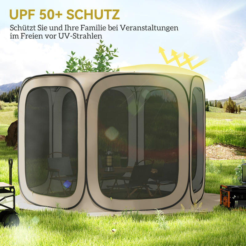 Pop-up Tent – Kampeertent – Strandtent – Familietent – Koepeltent – Waterdicht PVC – UPF 50+ Zonbescherming – Ruim Ovaal – Stevig Stalen Frame