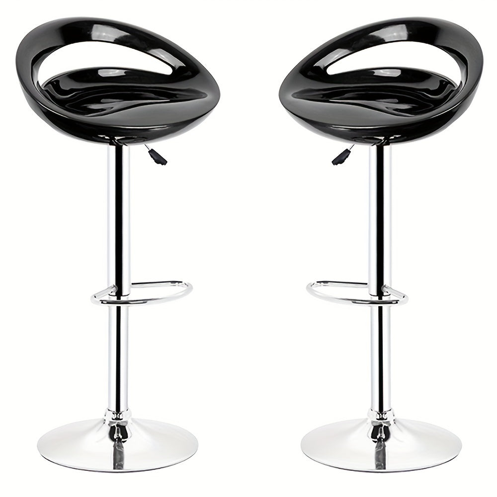 2pcs Bar Stool, Lift Kitchen Bar Stool, ABS + Chrome Leg Seat, Modern Simple High Stool, Backrest | Swivel Counter Chair