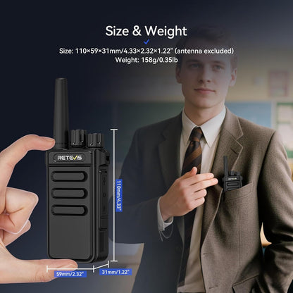 Retevis MateTalk P64 Digitale 2-Weg Radio met Oortelefoon, Professionele Walkie Talkies Lange Afstand, Compatibele Repeater, Groepsgesprek, voor Communicatiehandelaren en Retailers (5 pack)