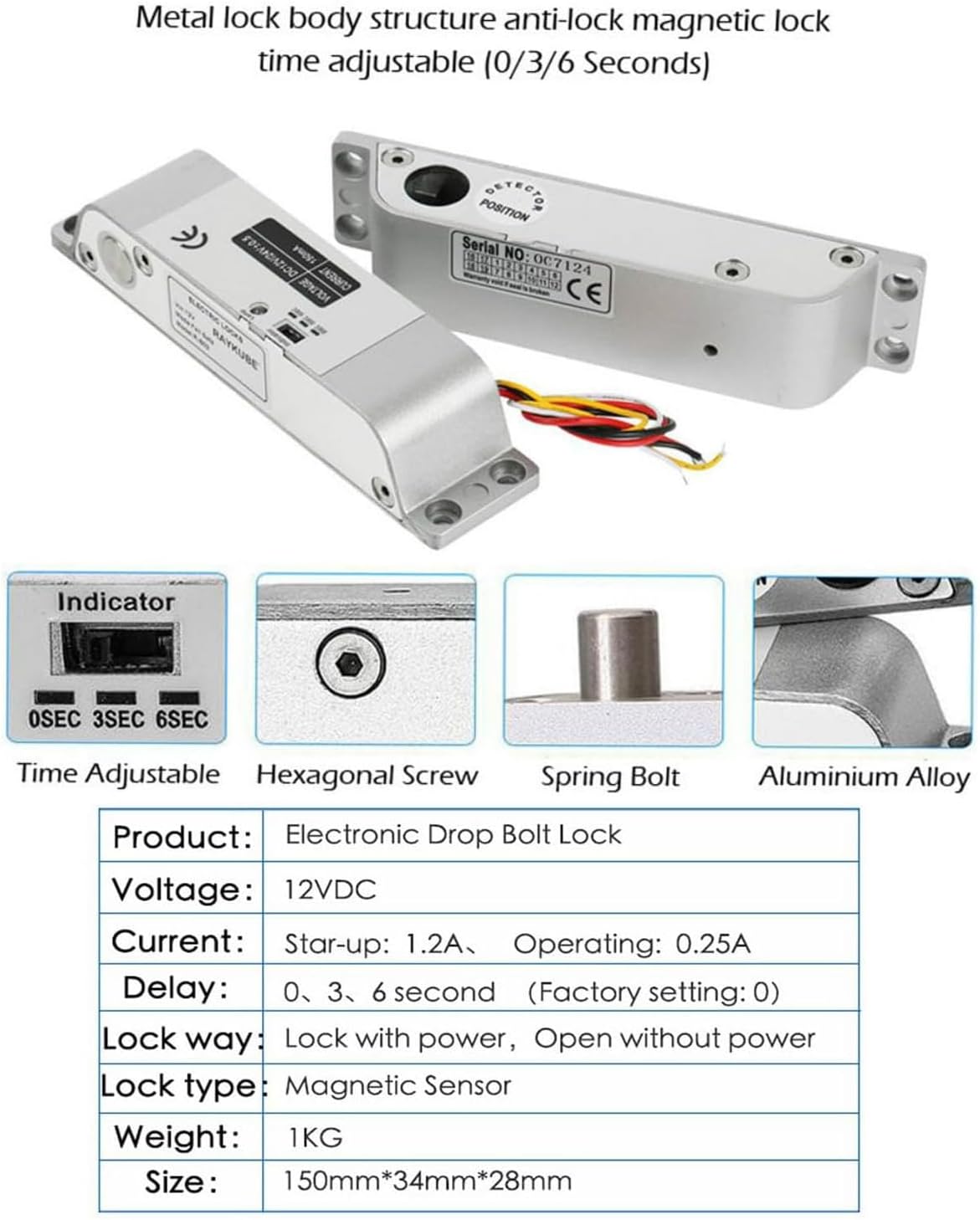 YAVIS Tuya WiFi Kit met Scherm Waterdichte Vingerafdruk Access Controller Touch Screen RFID Toetsenbord Reader 125KHz/13,56MHz, NC Bolt Lock, Voeding, Deurbel
