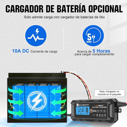 LiFePO4 Accu 12,8V 50Ah – Lithium Accu – Camper Accu – Boot Accu – Solar Accu – Compact & Lichtgewicht – 50A BMS Bescherming & Lange Levensduur
