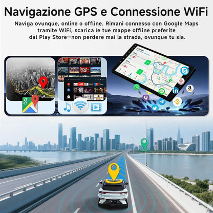 Autoradio Android 15 – Multimedia Systeem – Inbouwradio – Navigatiesysteem – Infotainment – 13,1 Inch 2K QLED Display – Octa-Core 4GB RAM 64GB Opslag