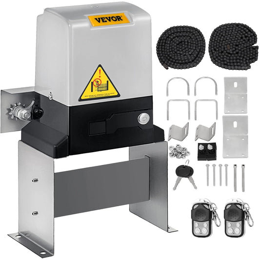 VEVOR Schuifpoortopener, 817 kg, schuifpoort met 2 afstandsbedieningen, hardware-kit voor veiligheidstor, 360 W, reissnelheid 13 m/min, elektromotor voor schuifpoort