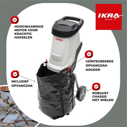 IKRA Elektrische Hakselaar IMH 2800, incl. opvangzak 45l, 2800W, incl. 2x extra omkeermessen