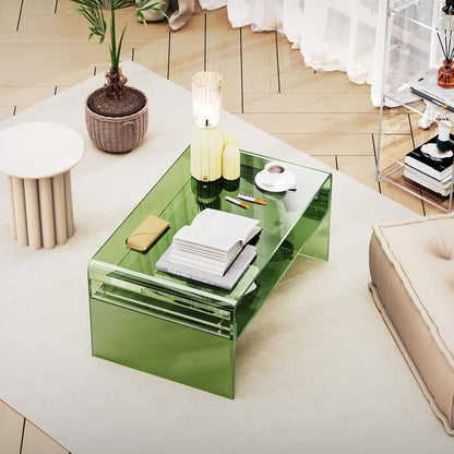 Acryl Salontafel, Transparant Helder Acryl Tafel (Groen, 50 cm)