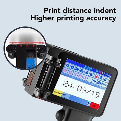SEAFRONT Handheld Inkjetprinter met Inkt, 4,3-inch Touchscreen 600 Dpi voor Tekst Barcode Datum QR-codelabel Ergonomisch Ontwerp 1500 MAh Batterij Meerdere Oppervlakken Afdrukken