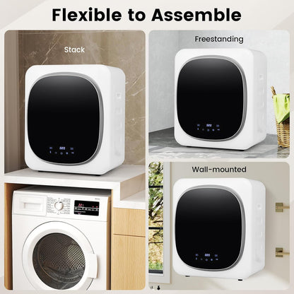 FANTASK Mini-wasdroger, 800 W, met desinfectie, ontgeuring en oververhittingsbeveiliging, afvoerdroger tot 69 °C, led-touchscreen, meervoudige filtratie, 4 temperaturen en 6 timers