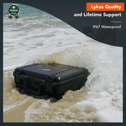 Lykus HC-4430 Harde koffer, waterdicht, met aanpasbaar schuim, binnenmaat 44 x 29 x 26,5 cm, geschikt voor elektronica en meer