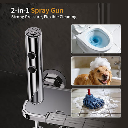 Douchesysteem – Badkamer Doucheset – Douchekolom – Regendouche – Handdouche – 4 Functies Met Thermostaat – Grote 31x20 cm Regendouchekop