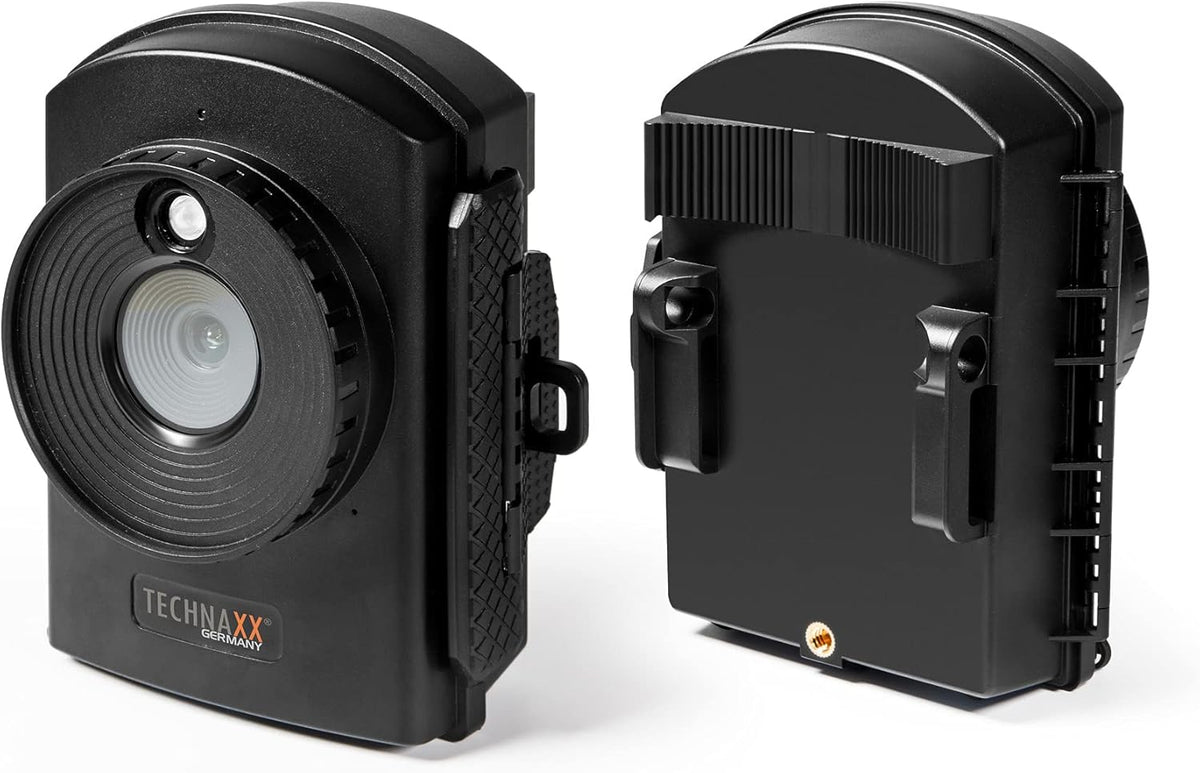 Technaxx - Time-lapse camera Full HD - bewaking time-lapse-camera, bouwplaats, huis, tuin, 6 maanden batterijvoeding - MicroSD, microfoon, geluid, LED, dag en nacht - waterdichte camera TX-164