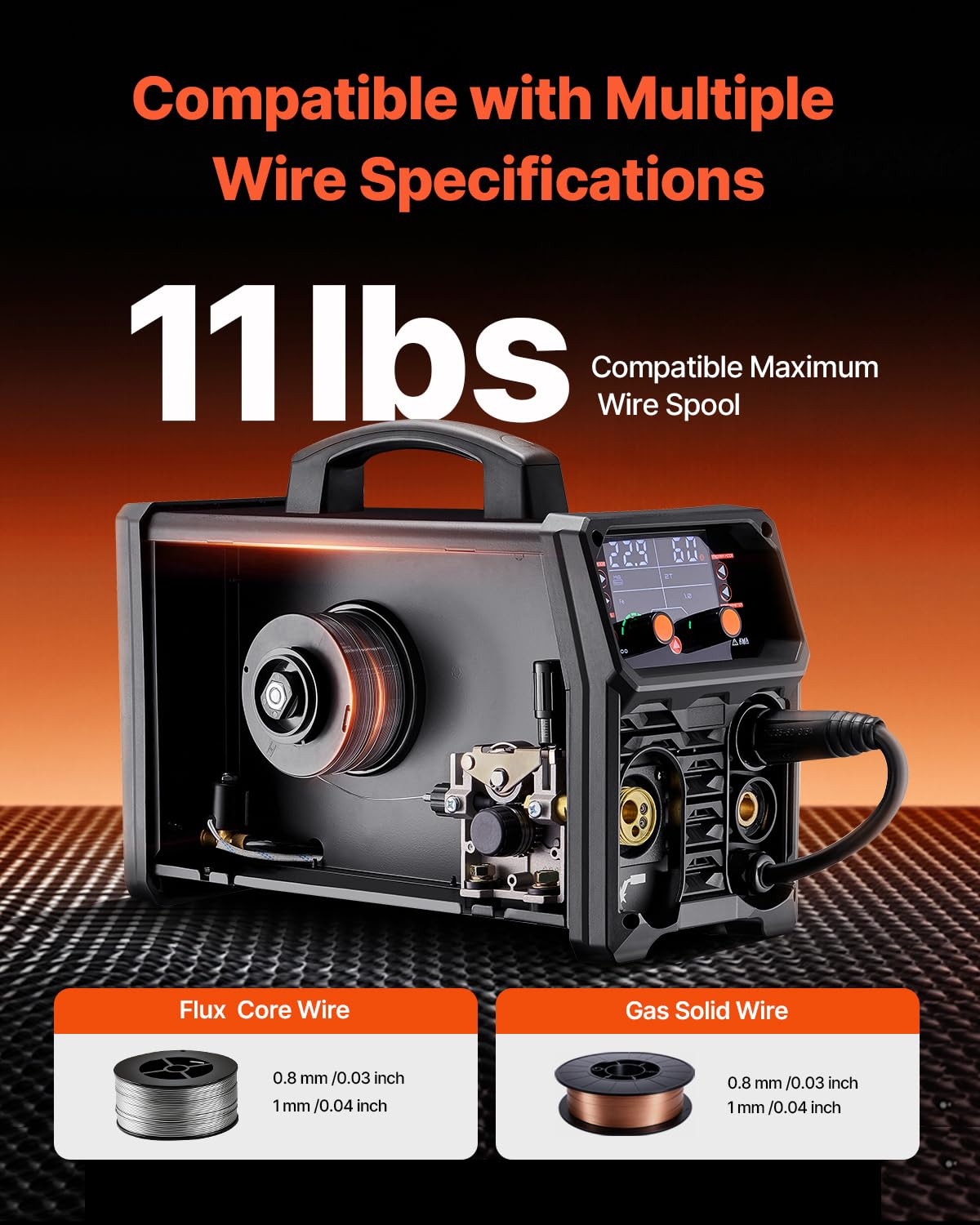 VEVOR MIG Soldering Station, 200A, Syergetic Welding Machine, Portable Multi-Process, MIG, Gas Free, MMA Lift TIG, 4-in-1, Powerful Welder with IGBT Inverter Technology, LCD Display