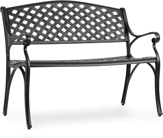 blumfeldt Pozzilli BL garden bench - material: cast aluminium, weatherproof, space for 2 people, separately available seat cushion - QUORE