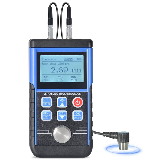 Digitale ultrasone diktemeter, diktemeter met 1,2-200 mm bereik/0,1 mm resolutie, nauwkeurige dieptemeter met 10 geluidssnelheidsmetingen