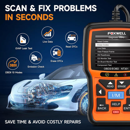 OBD2 Autodiagnose – Foutcode Scanner – Motor Diagnose Tool – Check Engine Reset – 2,8 Inch Kleurenscherm – Ondersteunt O2 Sensor en EVAP Test