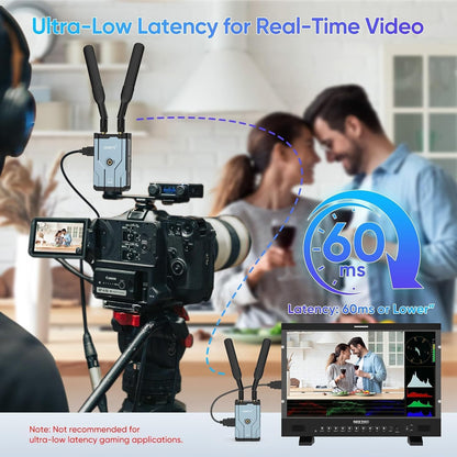 Draadloze HDMI draadloze transmissiekit, 500 m bereik, 1080p bij 60Hz, zender en ontvanger voor DSLR, laptop, Netflix, YouTube naar tv, projector, zonder vertraging