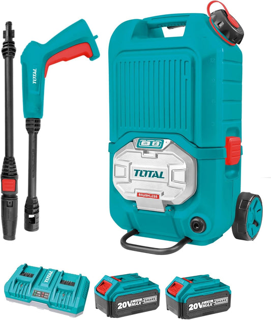 Hogedrukreinigerset – Hogedrukspuit – Waterreiniger – Drukreiniger – Schoonmaakset – Draadloos Met 2 Accu’s – 40V 80 Bar – 3 Snelheden – 15 Liter Tank – 5 Meter Slang
