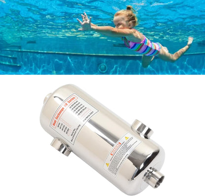 Warmtewisselaar voor Zwembad, 40KW Roestvrijstalen Buiswarmtewisselaar, Zoutwaterwarmtewisselaar voor Spa, Zwembad, Bubbelbad, Zwembadverwarming op Zonne-energie