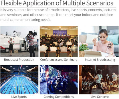 SEETEC ATEM156 15.6 Inch Live Streaming Broadcast Director Monitor with HD 1920x1080 IPS,Rec.709 Color Gamut,4 HDMI Input Quad Split Display for Studio Television Production - QUORE
