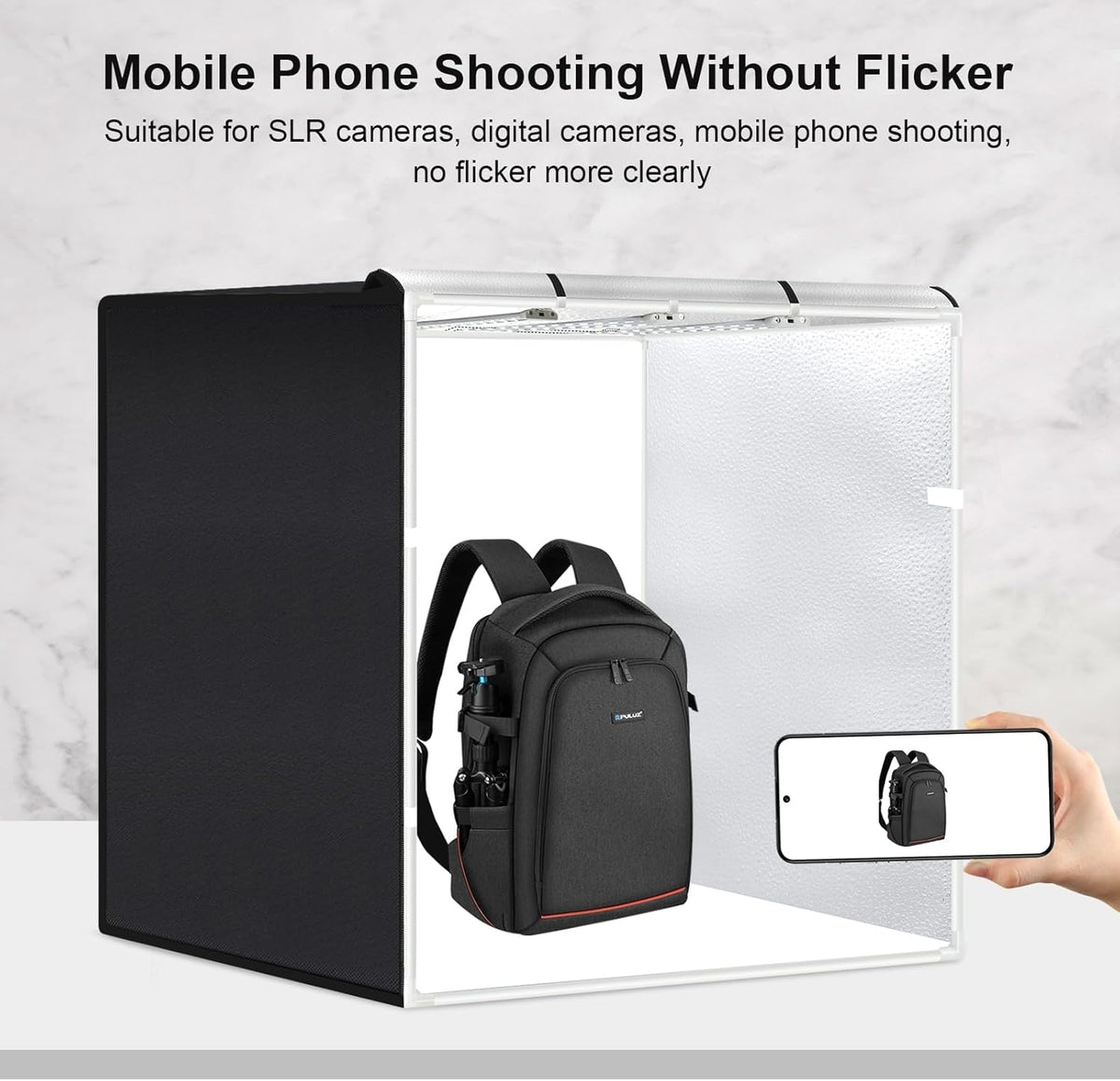 Fotostudio Lichtbak 80 X 80 Cm – Fotobox – Fototent – Lightbox – Productfotografie Tent – 156 LED-Verlichting – 3 Uitneembare Achtergronden