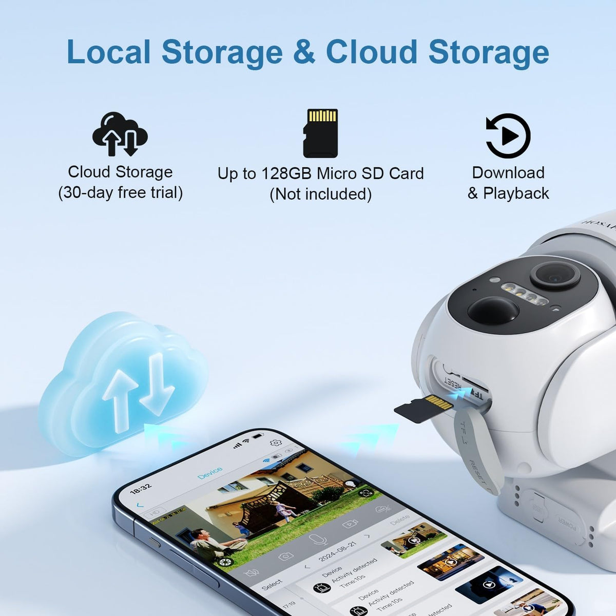 Beveiligingscamera's voor thuis draadloos buiten, draadloze wifi-buitencamera, 360-camera op zonne-energie, PTZ, PIR-sensor, 2K HD-kleurennachtzicht, 2-weg-spraak, IP66 waterdicht, 2-pack