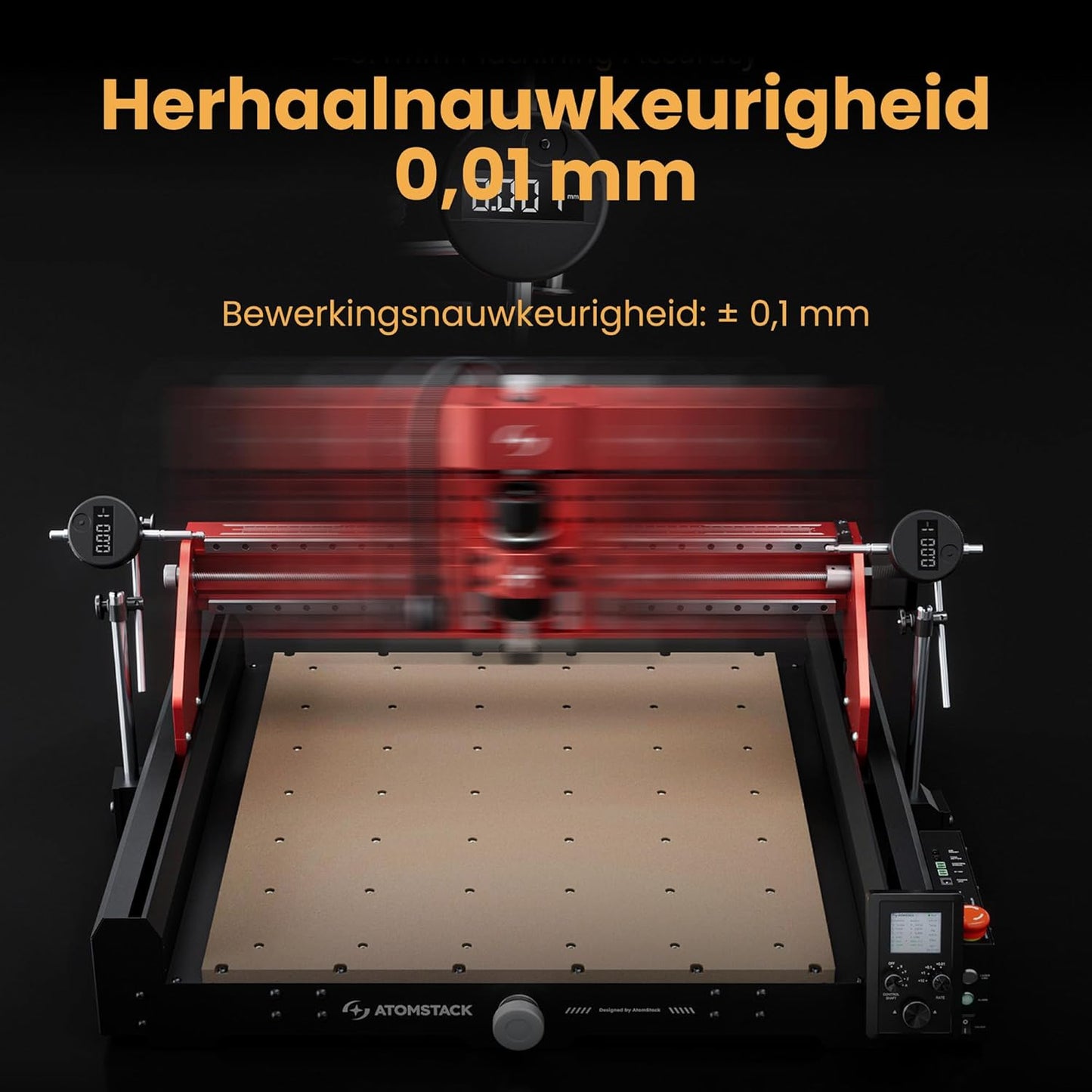 ATOMSTACK C4 Pro CNC-freesmachine, 4-assige ondersteuning, 200 W spindel, CNC-frees- en graveermachine, 420 x 420 mm werkbereik, offline bediening, voor hout, kunststof, aluminium, messing