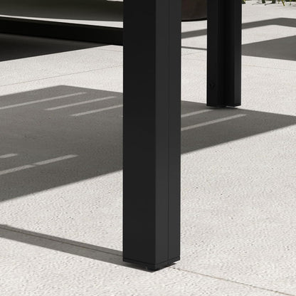 Outsunny Beistelltisch Balkontisch aus Stahl Rechteckig Kaffeetisch wetterfest Gartentisch pfleegelcht Sofatisch Outdoor Tisch für Balcony Garten Terrasse Veranda Wohnzimmer, 101.6x61x46cm Schwarz - QUORE