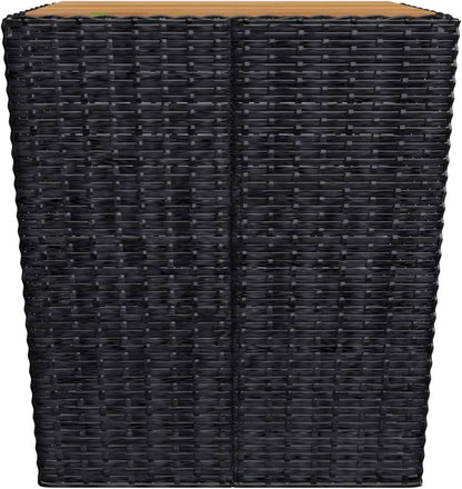 Tidyard Giaridno Poly Rattan and Steel Bistro Set Coffee Table and 2 Chairs Rattan Table and Garden Chairs Outdoor Rattan Garden Furniture Rattan Dining Room Set for Outdoor Use - QUORE