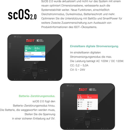 Lipo Accu Oplader – Batterijlader – RC Acculader – Balancer – Accu Laadstation – AC 100W en DC 250W x2 – Dubbele Kanaal Veiligheid – Donkere Modus Display