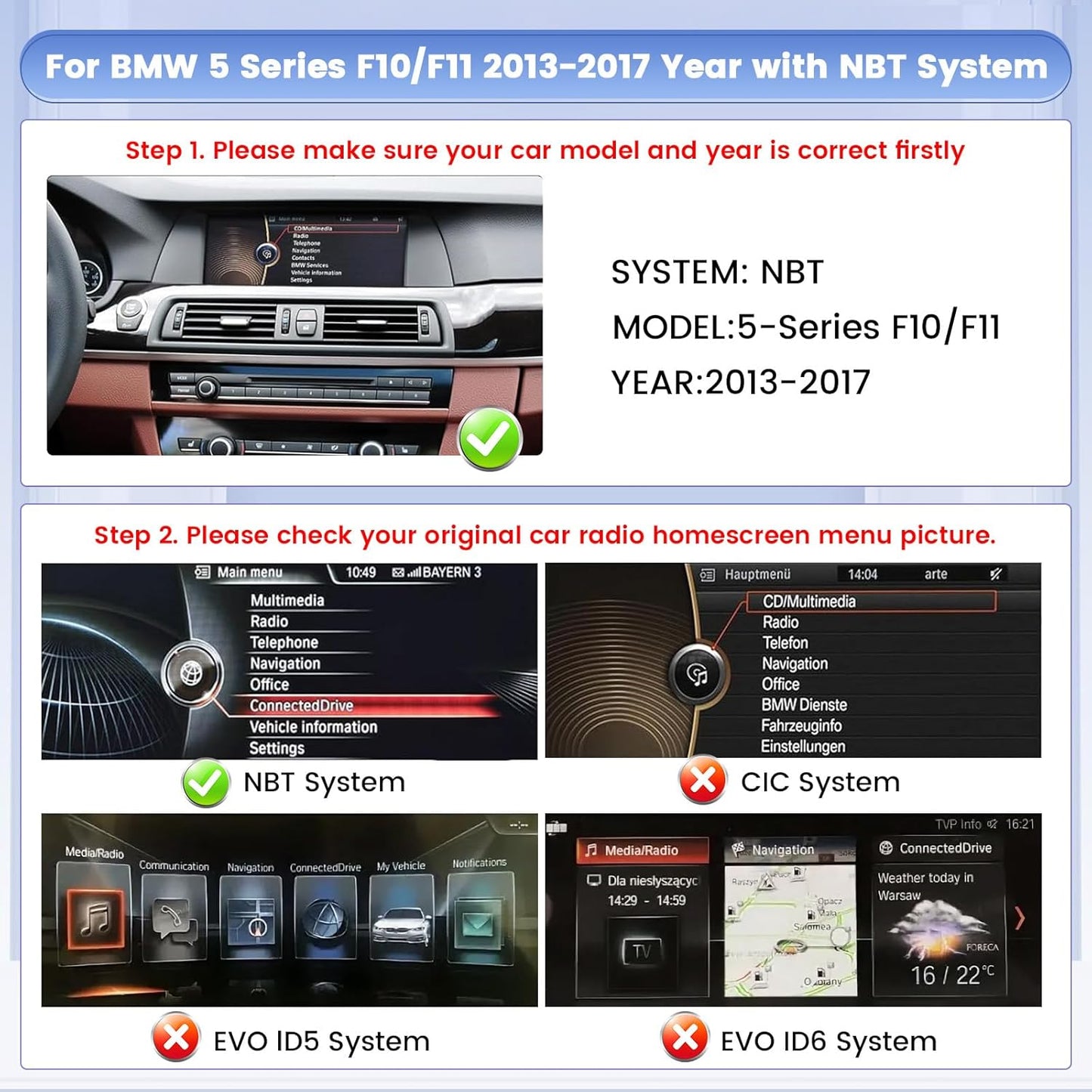 Hikity 10,25 inch 8 core 4+64GB Android Autoradio voor BMW 5 Series F10/F11 2012-2017 met NBT Systeem Draadloze CarPlay Android Auto Bluetooth Handsfree GPS WiFi DSP FM