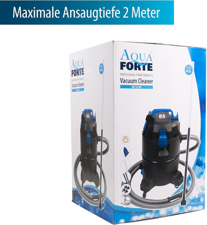 AquaForte Nat-/droogzuiger - 1400 w - kunststof tank - 35 l - 4 m slang – reiniging van vijvers en zwembaden