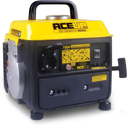 Aceup Energy 750 W stroomgenerator, benzine, draagbaar, ultralicht, met 230 V stopcontact voor camping