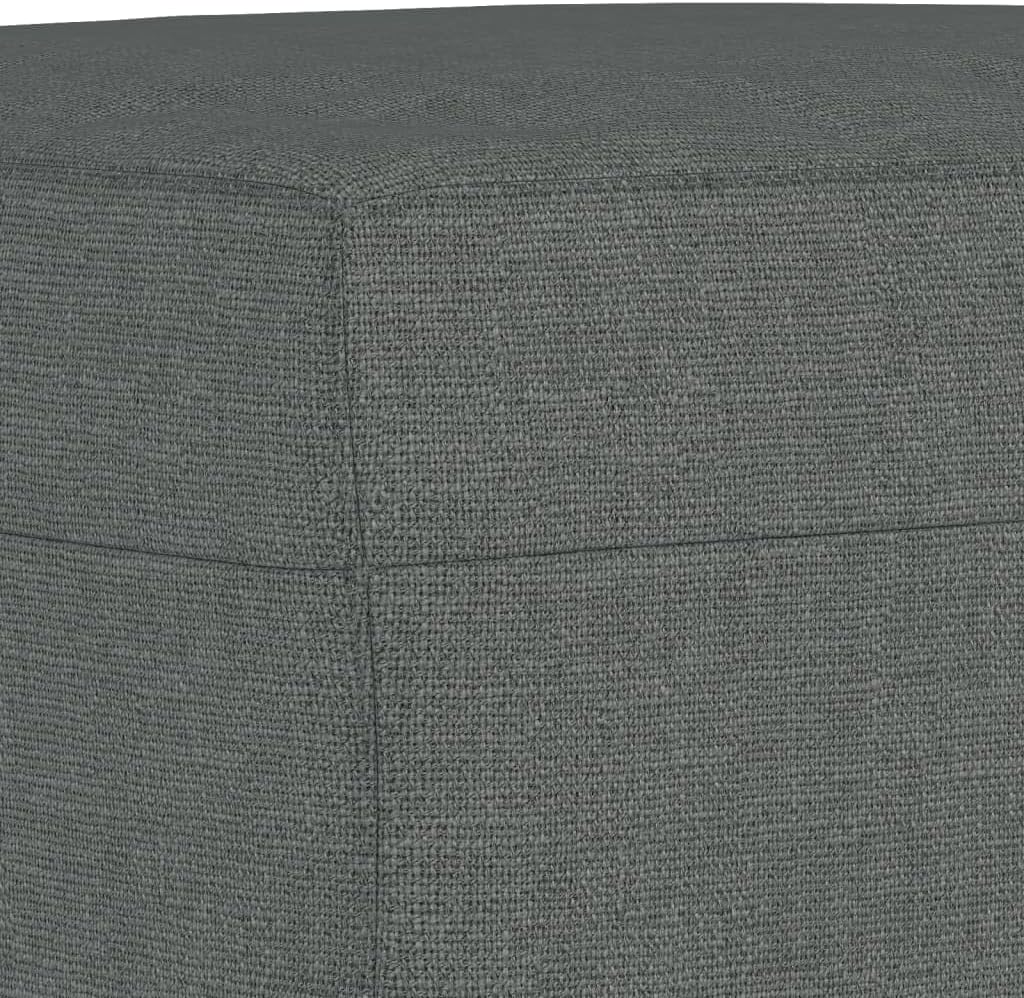 Fauteuil met kruk donkergrijs 60 cm stof beklede stoel relaxstoel comfortabel ontspannen modern design robuust frame