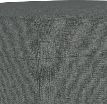 Fauteuil met kruk donkergrijs 60 cm stof beklede stoel relaxstoel comfortabel ontspannen modern design robuust frame