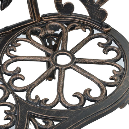Bistro Bench 100cm Bronze Cast Aluminum Garden Bench, Vintage Style Design Outdoor Furniture Seating Park Patio Seat - QUORE