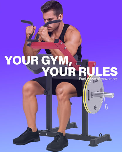 HVO Biceps en Triceps bank: 2-in-1 Verstelbaar Trainingsapparaat voor Biceps Curls en Triceps Extensions – Preacher Curl Bank voor Thuis – Rood