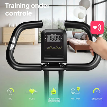 Hometrainer – Fitnessfiets – Fietstrainer – Stationaire Fiets – Opvouwbare Bike – Compact – 8 Weerstandsniveaus – Stil Magnetisch Systeem