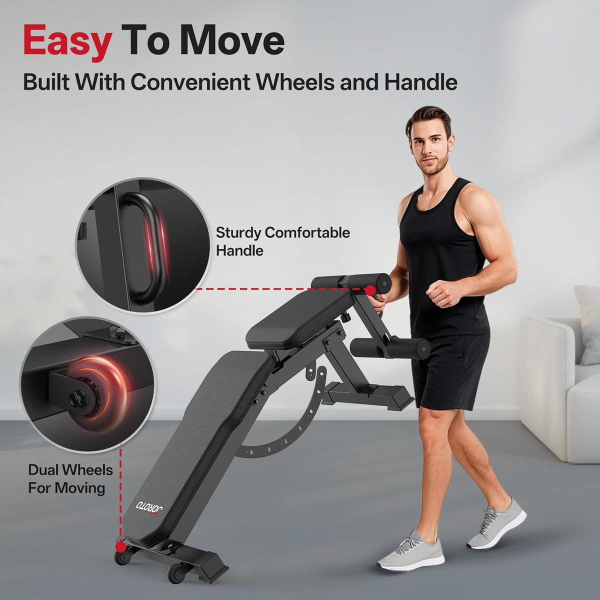 Verstelbare Halterbank – Trainingsbank – Fitnessbank – Krachtbank – Workoutbank – Maximale Belastbaarheid 800 kg – 9-Stand Rugleuning & 3-Stand Zitvlak - QUORE