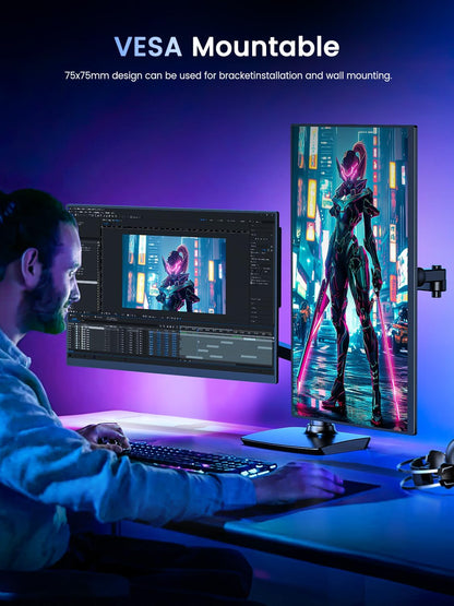 UPERFECT 17.3" 4K 120Hz QLED Portable Monitor 1500:1 500 Nits 100% DCI-P3 UHD 3840x2160 IPS Matte Screen with mini HDMI USB C Stand for PC Laptop and Game Consoles, Metal Housing, VESA compatible - QUORE