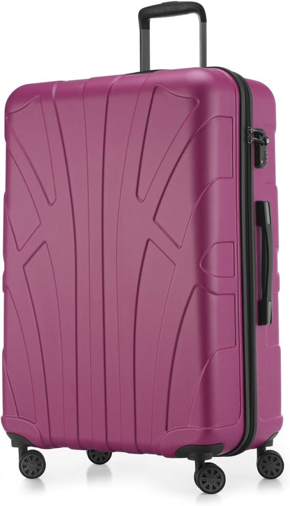 Suitline grote harde koffer trolley, reiskoffer check-in bagage, TSA, 76 cm, ca. 86 liter, 100% ABS mat magenta