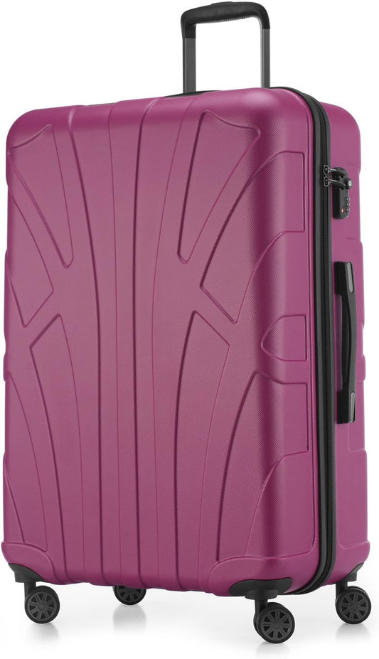 Suitline grote harde koffer trolley, reiskoffer check-in bagage, TSA, 76 cm, ca. 86 liter, 100% ABS mat magenta